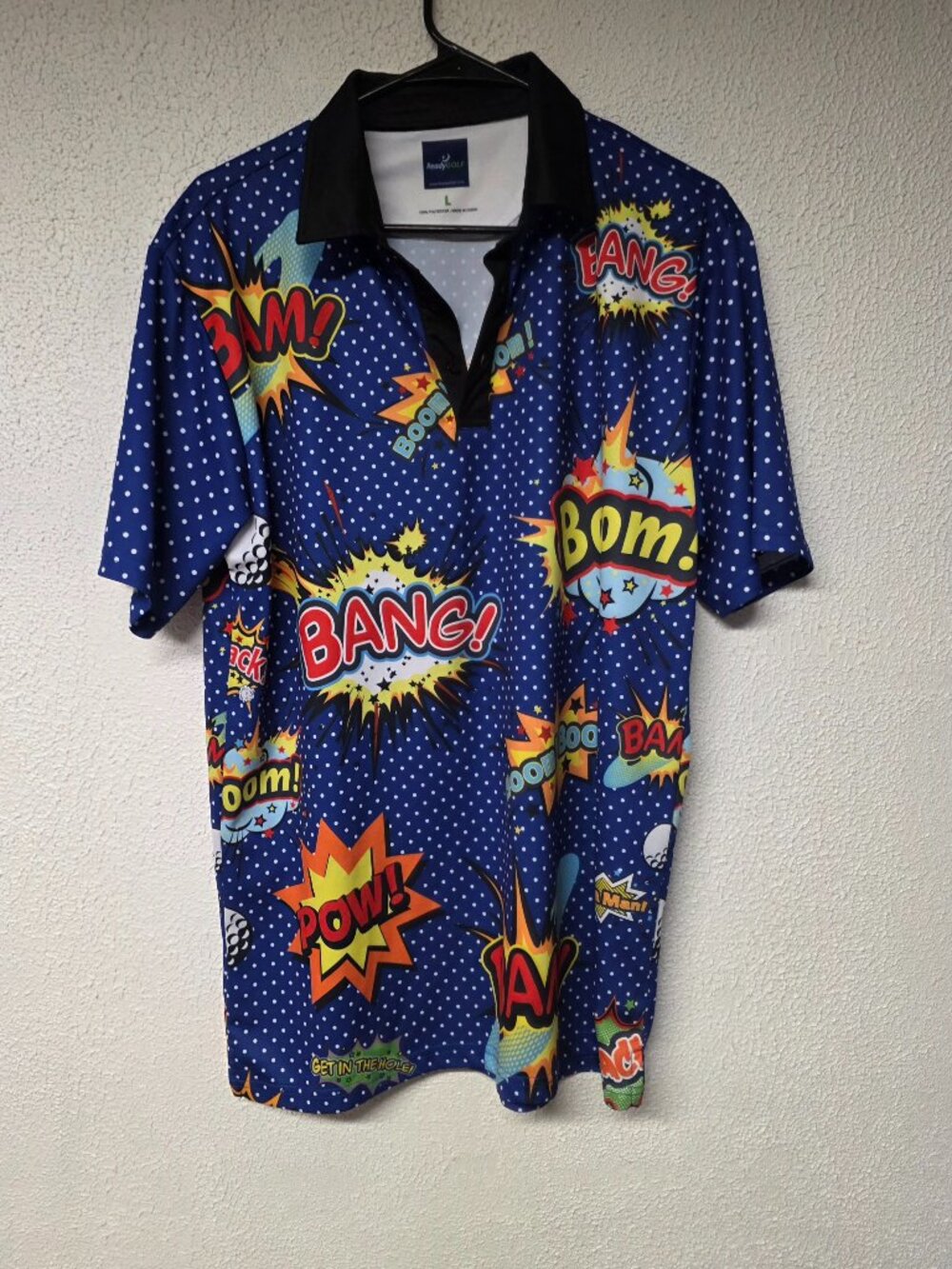 Mens Ready Golf Big Bang Boom Polo Shirt Size Large